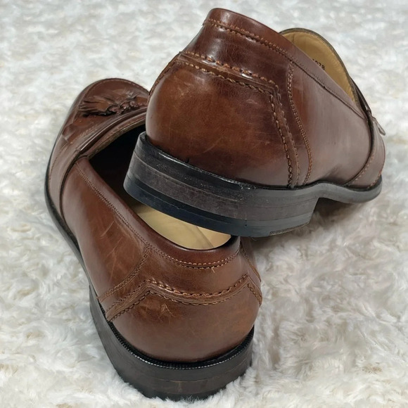Johnston & Murphy | Brown Moc Toe Slip On Dress Kiltie Tassel Loafers - Picture 6 of 8